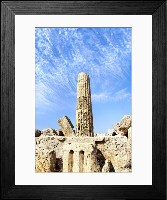 Framed Print : Selinunte, a column remained up among the ruins Framed Print : Selinunte, a column remained up among the ruins