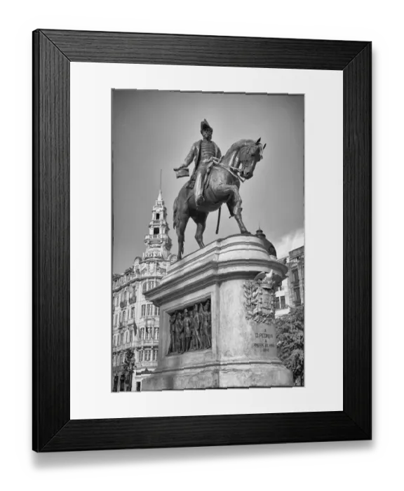 Framed Print : Dom Pedro IV Statue, Aliados avenue, Porto Framed Print : Dom Pedro IV Statue, Aliados avenue, Porto