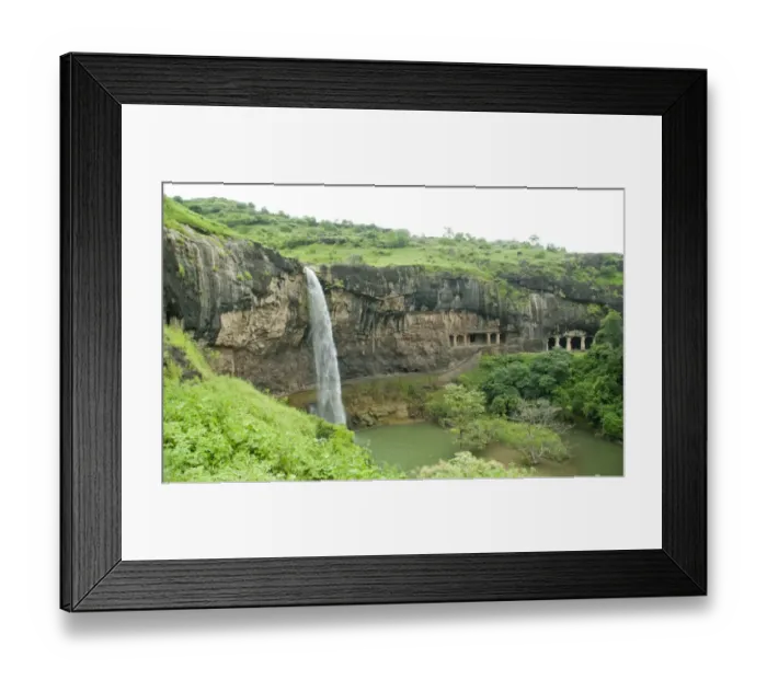 Framed Print : Ellora Overview from outside Framed Print : Ellora Overview from outside