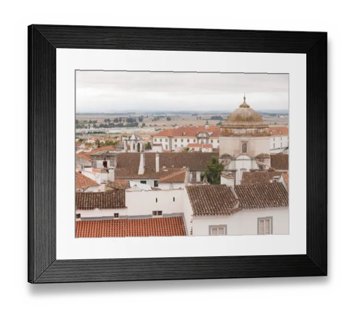 Framed Print : Roofs of Evora and landscape of Alentejo Framed Print : Roofs of Evora and landscape of Alentejo