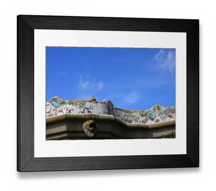 Framed Print : Mosaic railings in Gaudis Park Guell, Barcelona Framed Print : Mosaic railings in Gaudis Park Guell, Barcelona