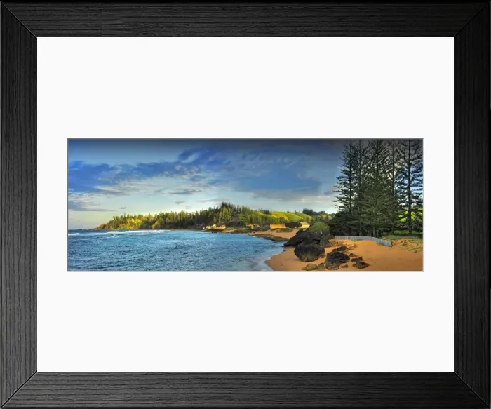 Framed Print : A panorama of the coastline at Slaughter bay, Kingston, Norfolk Island Framed Print : A panorama of the coastline at Slaughter bay, Kingston, Norfolk Island