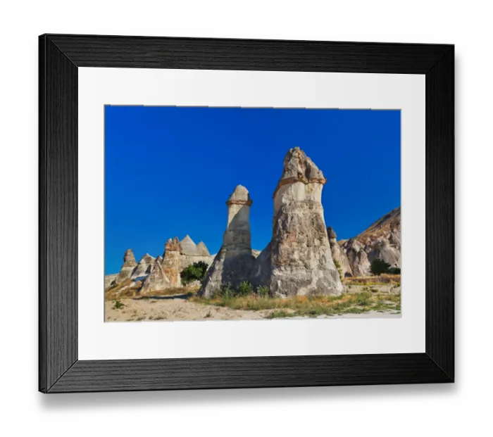 Framed Print : Fairy chimneys (rock formations) at Cappadocia Turkey