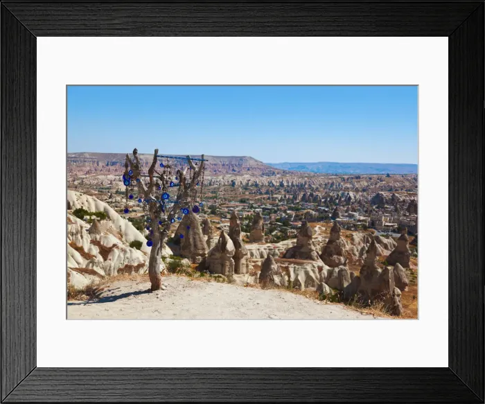 Framed Print : Tree and evil eye amulet in Cappadocia Turkey
