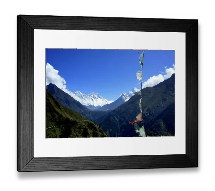 Framed Print : View of Mt Everest, through mountain valley Framed Print : View of Mt Everest, through mountain valley
