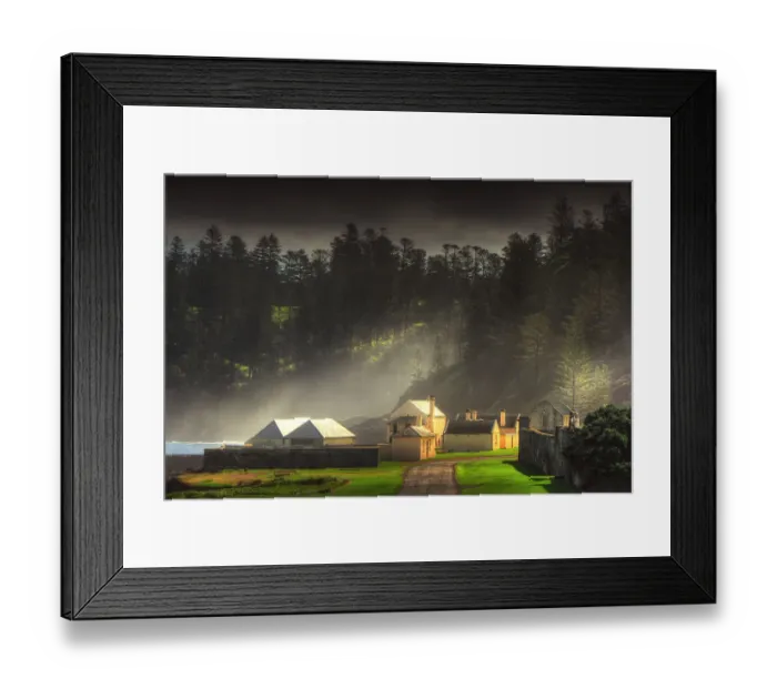 Framed Print : Kingston, Norfolk Island, is a very historic Georgian village and fully restored colonial outpost of the British Empire during the convict transportation era. Built by convicts under cruel supervision, now a peaceful world heritage listed area