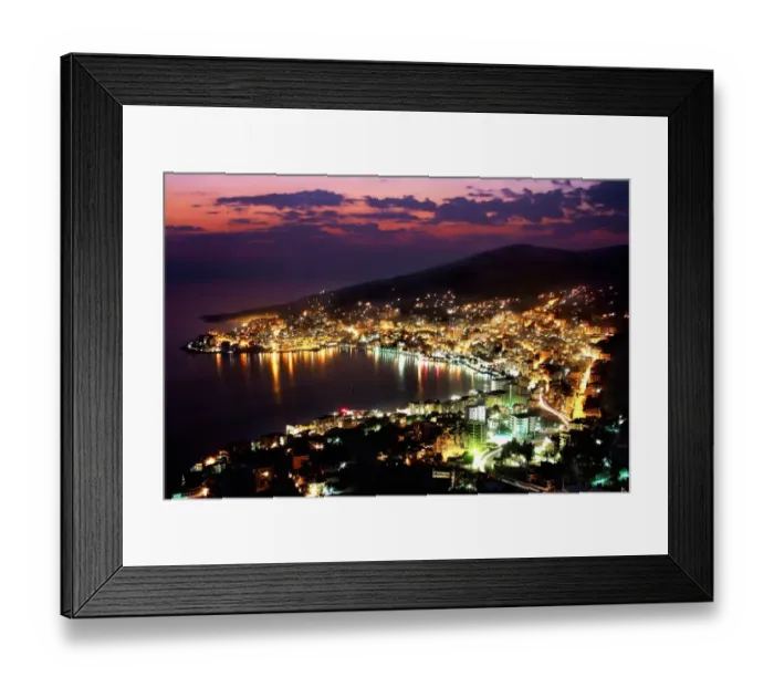 Framed Print : SARANDA. View from Lekuresi Castle.Saranda or SarandA is the capital of
