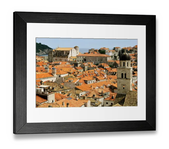 Framed Print : Bell tower and roofs of Dubrovnik Framed Print : Bell tower and roofs of Dubrovnik