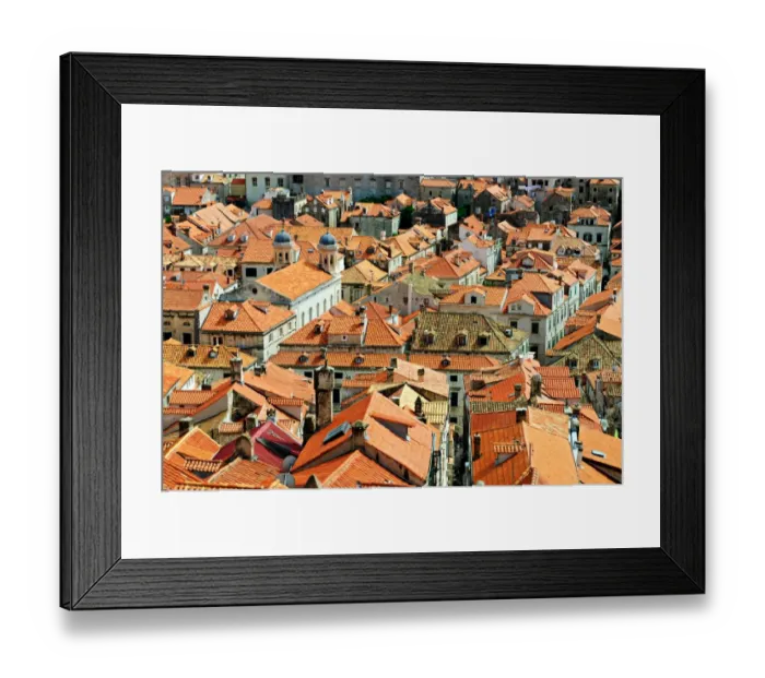 Framed Print : Roofs in the old town of Dubrovnik