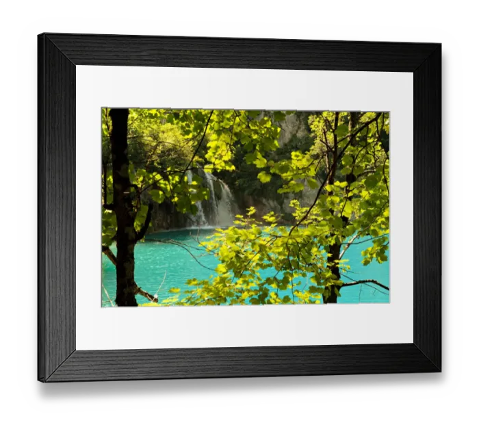 Framed Print : Behind the foliage - Plitvice Lakes National Park Framed Print : Behind the foliage - Plitvice Lakes National Park