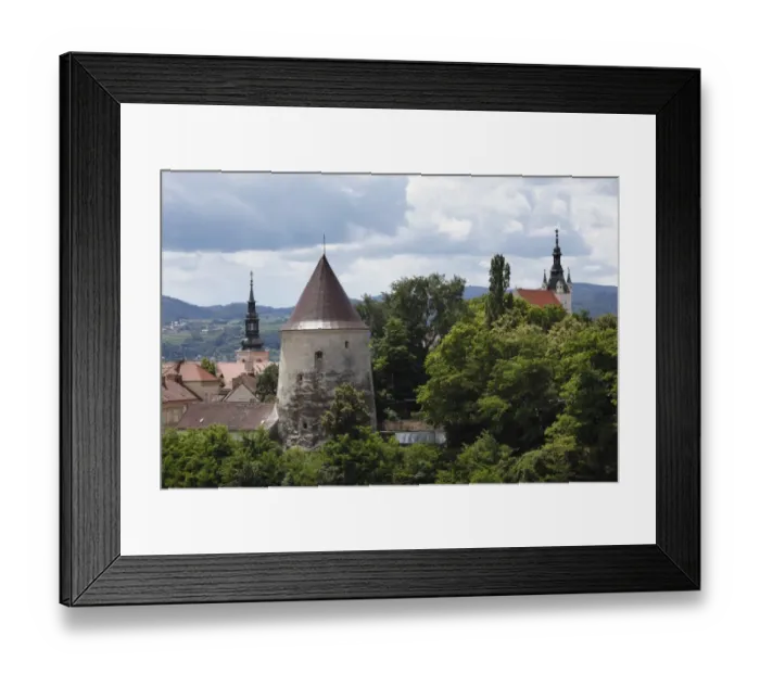 Framed Print : Pulverturm powder tower, Piaristenkirche church right, Krems an der Donau, Wachau, Lower Austria, Austria, Europe Framed Print : Pulverturm powder tower, Piaristenkirche church right, Krems an der Donau, Wachau, Lower Austria, Austria, Europe