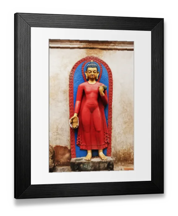 Framed Print : Buddha statue at the temple of Swayambhunath, Kathmandu, Nepal Framed Print : Buddha statue at the temple of Swayambhunath, Kathmandu, Nepal