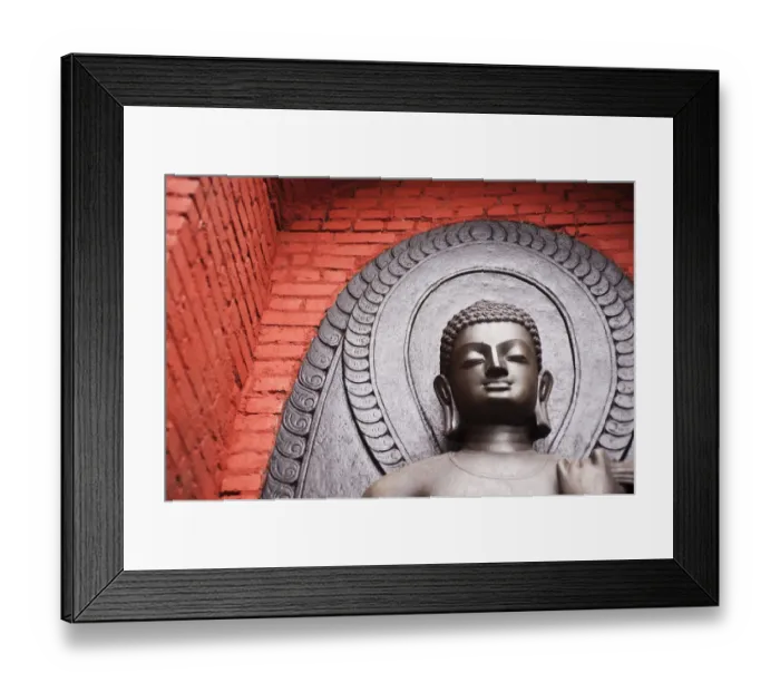 Framed Print : Buddha statue at the temple of Swayambhunath, Kathmandu, Nepal Framed Print : Buddha statue at the temple of Swayambhunath, Kathmandu, Nepal