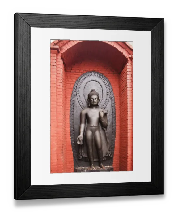 Framed Print : Buddha statue at the temple of Swayambhunath, Kathmandu, Nepal Framed Print : Buddha statue at the temple of Swayambhunath, Kathmandu, Nepal
