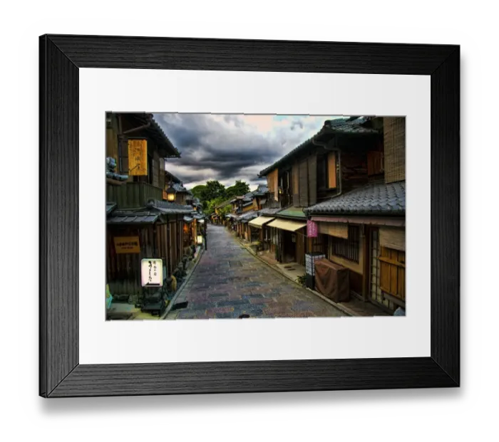 Framed Print : Old Kyoto. Street near Kiyomizudera temple complex, Kyoto Framed Print : Old Kyoto. Street near Kiyomizudera temple complex, Kyoto