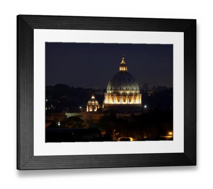 Framed Print : St. Peters Basilica Dome at night, Vatican City Framed Print : St. Peters Basilica Dome at night, Vatican City