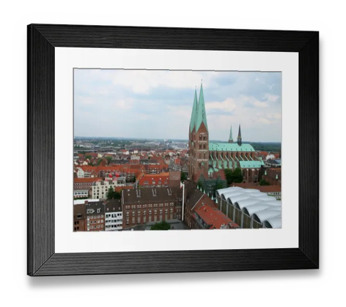 Framed Print : St. Marys of LAOEbeck, birds eye view Framed Print : St. Marys of LAOEbeck, birds eye view