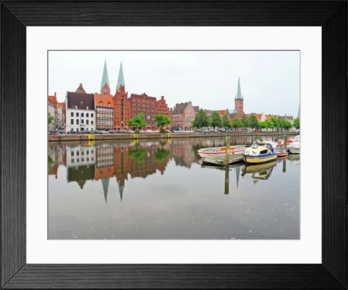 Framed Print : Luebeck seen across the river Trave Framed Print : Luebeck seen across the river Trave
