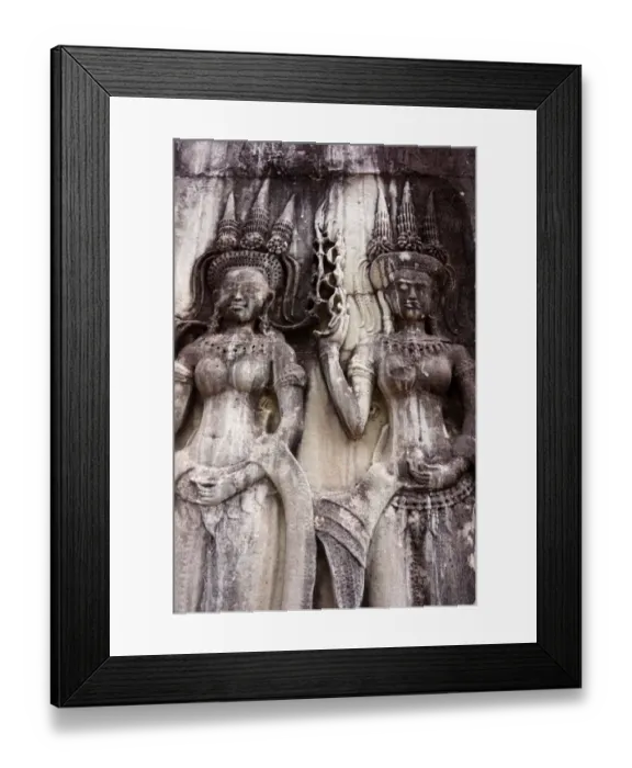 Framed Print : Angkor female bas relief carvings Framed Print : Angkor female bas relief carvings