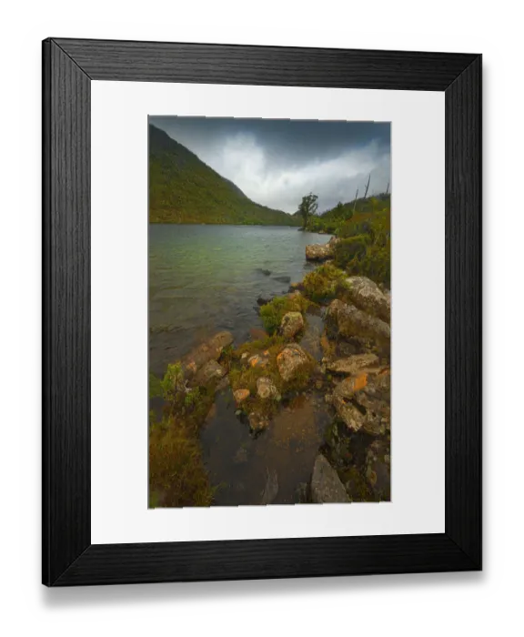 Framed Print : Lake Dobson in the mist, Hartz mountains national park, southern Tasmania Framed Print : Lake Dobson in the mist, Hartz mountains national park, southern Tasmania