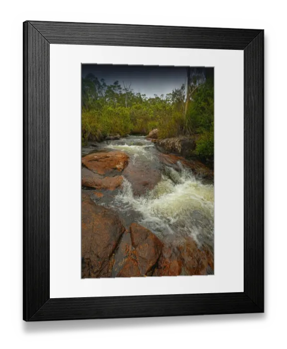 Framed Print : Running stream in the Hartz mountains national park, part of the world heritage wilderness, Tasmania Framed Print : Running stream in the Hartz mountains national park, part of the world heritage wilderness, Tasmania
