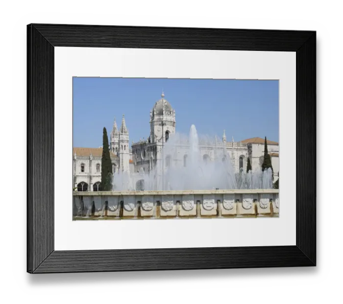 Framed Print : Jeronimos Monastery with fountain Framed Print : Jeronimos Monastery with fountain