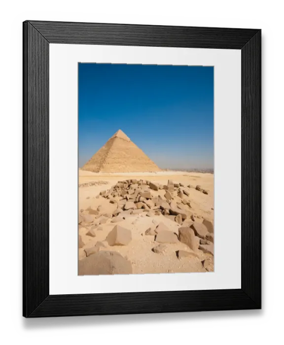 Framed Print : Pyramid Khafre Cairo Cityscape Boulders Vertical Framed Print : Pyramid Khafre Cairo Cityscape Boulders Vertical