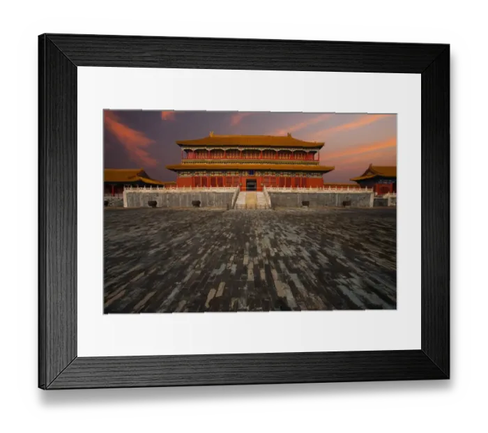 Framed Print : Forbidden City Building Wet Floor Framed Print : Forbidden City Building Wet Floor
