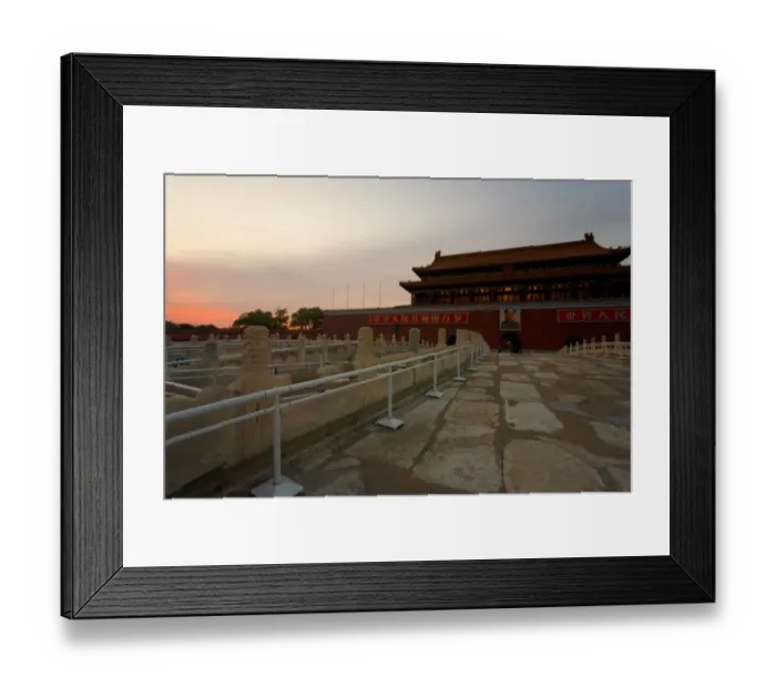 Framed Print : Forbidden City Entrance Bridges Sunset Framed Print : Forbidden City Entrance Bridges Sunset
