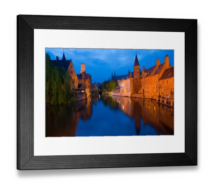 Framed Print : Bruges Canal Buildings Rozenhoedkaai Framed Print : Bruges Canal Buildings Rozenhoedkaai