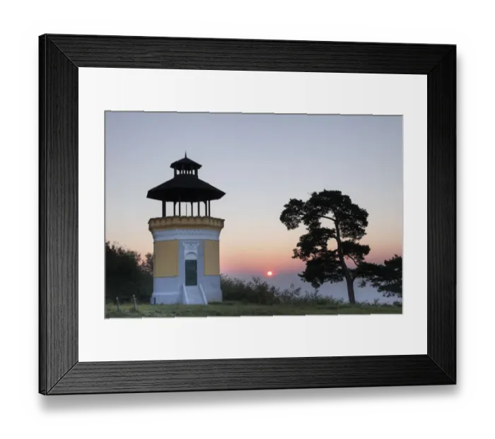 Framed Print : Donauwarte, look-out on the Danube river near Egelsee, sunrise, Wachau valley, Waldviertel region, Lower Austria, Austria, Europe