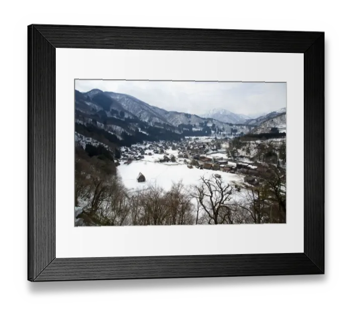 Framed Print : Shirakawa-go Ogimachi village nestled within the Hida Mountain range Framed Print : Shirakawa-go Ogimachi village nestled within the Hida Mountain range