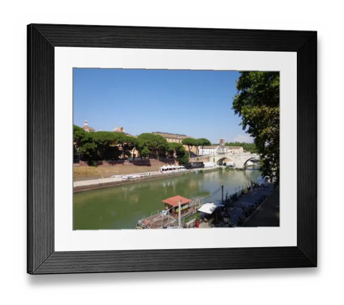 Framed Print : A view on Isola Tiberina, Tiber Island, Rome, Italy Framed Print : A view on Isola Tiberina, Tiber Island, Rome, Italy