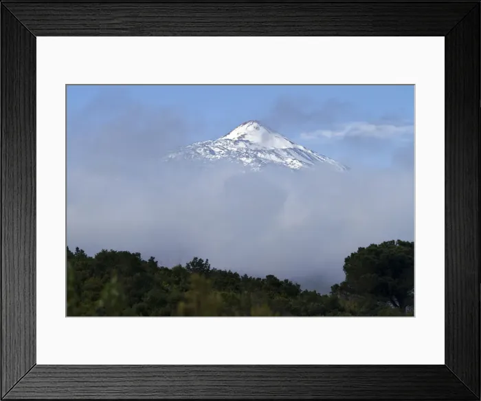 Framed Print : View of the Pico del Teide mountain above the clouds, Tenerife, Canary Islands, Spain, Europe