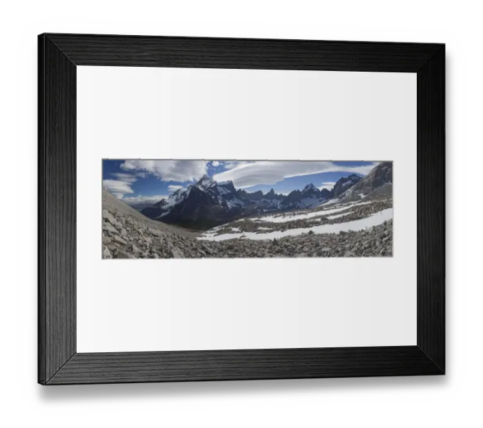 Framed Print : Panoramic view of the valley of the Cordillera del Paine mountains, French Valley, Torres del Paine National Park, Magallanes Region, Patagonia, Chile, South America, Latin America, America Framed Print : Panoramic view of the valley of the Cordillera del Paine mountains, French Valley, Torres del Paine National Park, Magallanes Region, Patagonia, Chile, South America, Latin America, America
