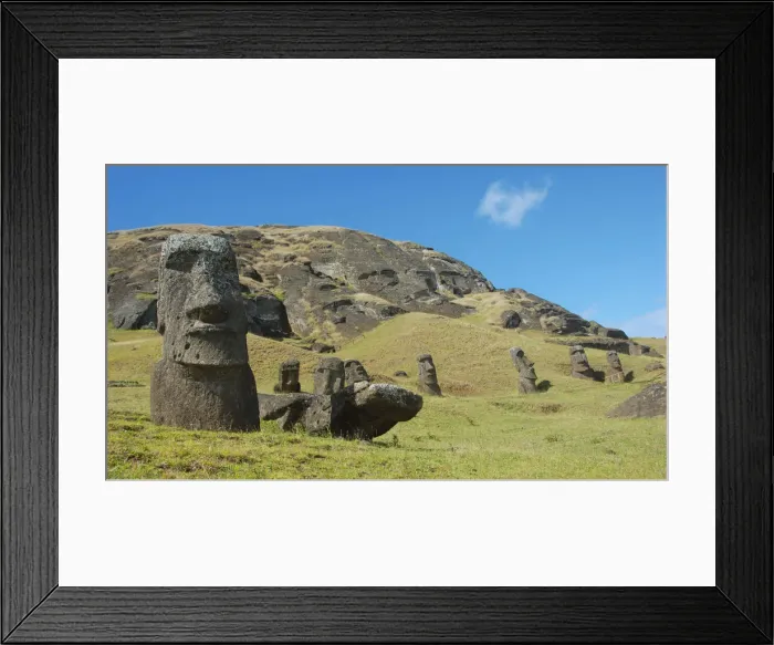 Framed Print : Moai. Rano RarakuRano Raraku is a volcanic crater formed of consolidated volcanic ash Framed Print : Moai. Rano RarakuRano Raraku is a volcanic crater formed of consolidated volcanic ash