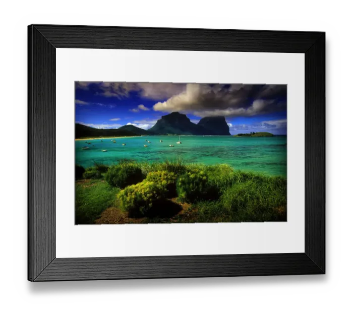 Framed Print : Scenically beautiful and a world heritage designated location, Lord Howe Island lies between the South Pacific ocean and the Tasman sea off the coast of New South Wales, Australia Framed Print : Scenically beautiful and a world heritage designated location, Lord Howe Island lies between the South Pacific ocean and the Tasman sea off the coast of New South Wales, Australia