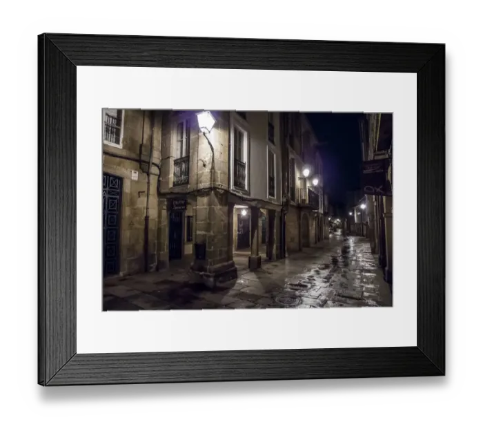 Framed Print : Street in old town of Santiago de Compostela Framed Print : Street in old town of Santiago de Compostela