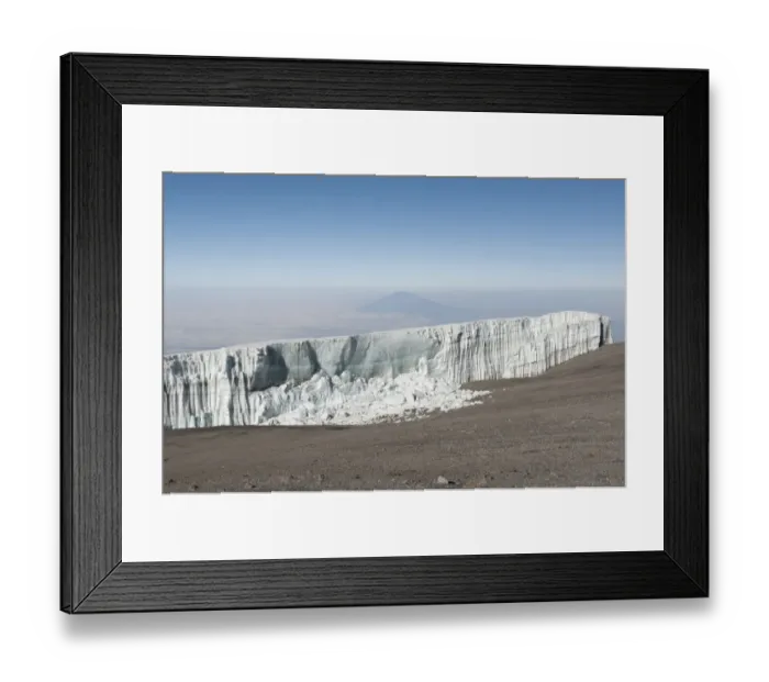 Framed Print : Melting ice, broken ice wall, Kersten glacier on the crater rim of Kibo, summit of Uhuru Peak, extinct volcano, with Mount Meru in the distance, Kilimanjaro National Park, Marangu Route, Tanzania, East Africa, Africa Framed Print : Melting ice, broken ice wall, Kersten glacier on the crater rim of Kibo, summit of Uhuru Peak, extinct volcano, with Mount Meru in the distance, Kilimanjaro National Park, Marangu Route, Tanzania, East Africa, Africa