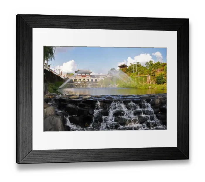 Framed Print : Water stream in Hwaseong fortress Framed Print : Water stream in Hwaseong fortress