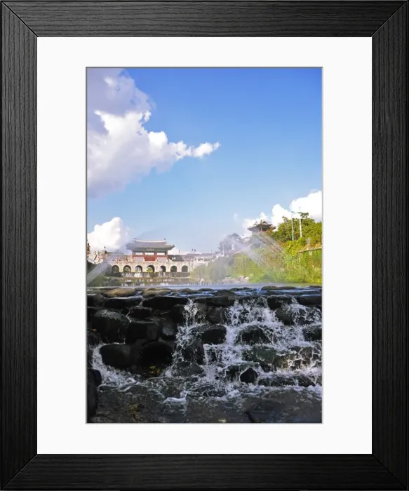 Framed Print : Water stream in Hwaseong fortress Framed Print : Water stream in Hwaseong fortress