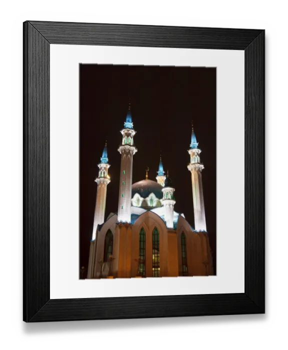 Framed Print : Night view of Qolsharif mosque