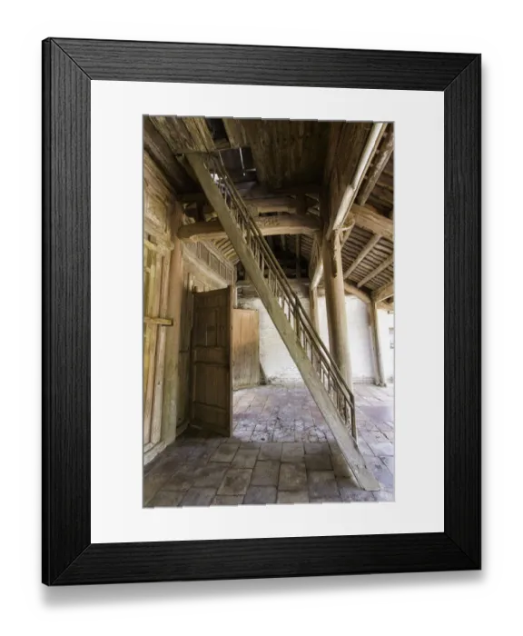 Framed Print : Wooden staircase