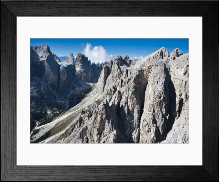 Framed Print : Rosengarten Group, Vajolettuerme mountain, Gran Croh, Rosengartenspitze mountain, Dolomites, Trentino, Italy Framed Print : Rosengarten Group, Vajolettuerme mountain, Gran Croh, Rosengartenspitze mountain, Dolomites, Trentino, Italy
