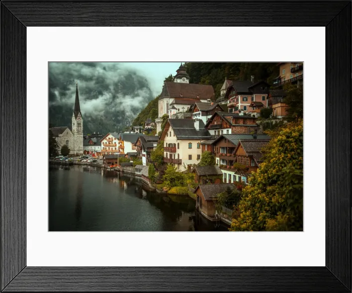 Framed Print : Hallstatt village and lake Framed Print : Hallstatt village and lake