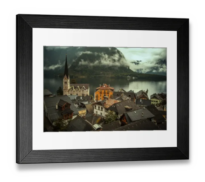 Framed Print : Hallstatt Village and Lake Framed Print : Hallstatt Village and Lake