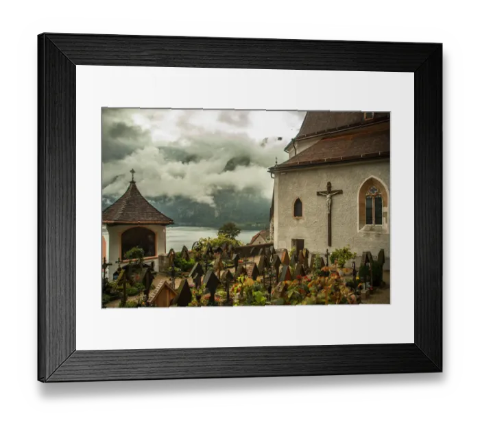 Framed Print : Hallstatt Cemetery and Lake Framed Print : Hallstatt Cemetery and Lake