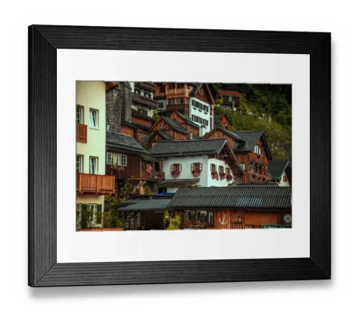 Framed Print : Hallstatt houses Framed Print : Hallstatt houses