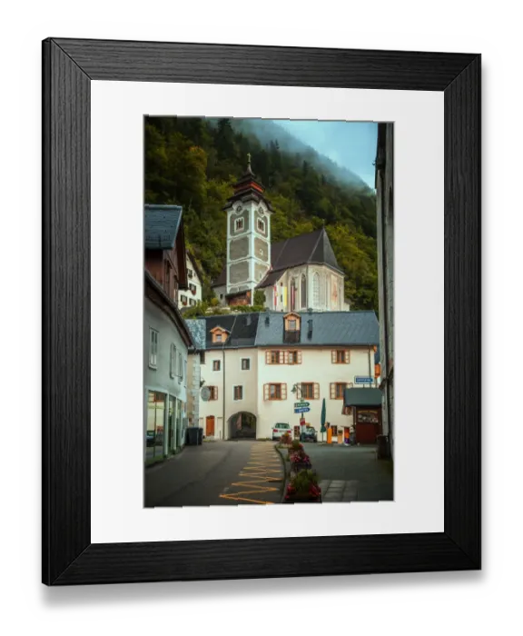 Framed Print : Hallstatt is a village in the Salzkammergut, a region in Austria Framed Print : Hallstatt is a village in the Salzkammergut, a region in Austria