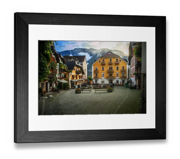 Framed Print : Hallstatt central plaza